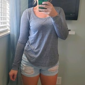 Gray top with cutout caged back